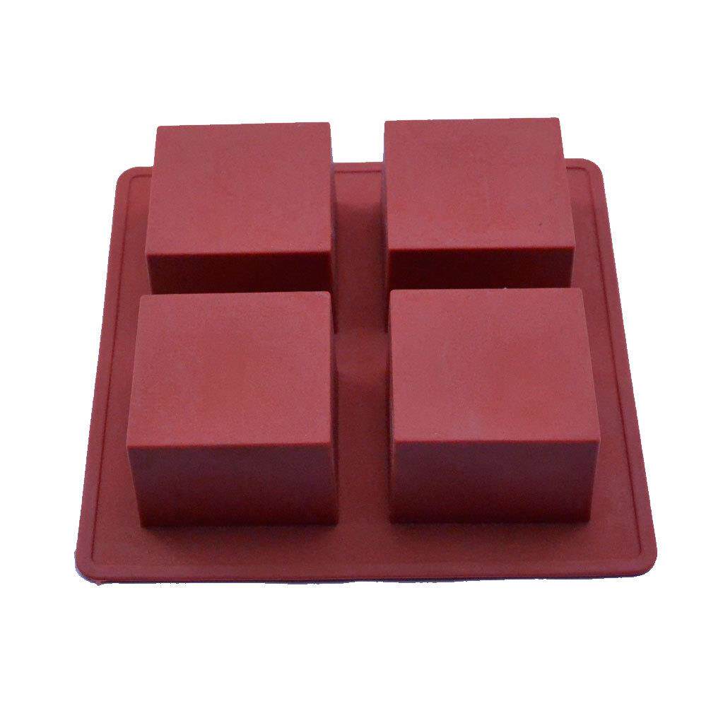 diy硅胶手工香皂模果冻蜡烛四连正方形便当饭团寿司模具肥皂模