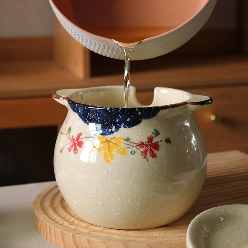 装猪油罐耐高温陶瓷辣椒油罐油泼辣子荤油罐厨房家用调味品罐