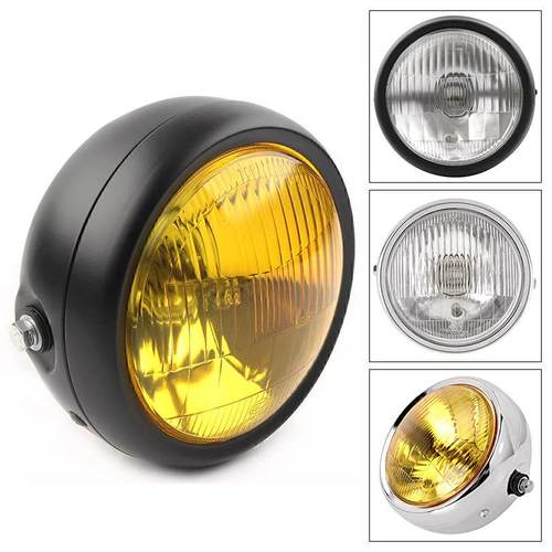 CG125GN125复古摩托车配件侧面安装6.5英寸金属壳摩托车前照大灯