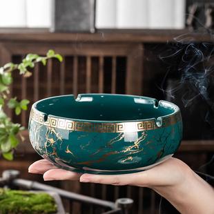 个性 创意烟灰缸大号超大中式 陶瓷烟缸家用客厅办公室防风烟灰缸