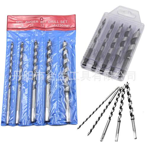 跨境5pc支罗钻头100/230mm/460mm 加硬木工钻头 手用木工开孔器