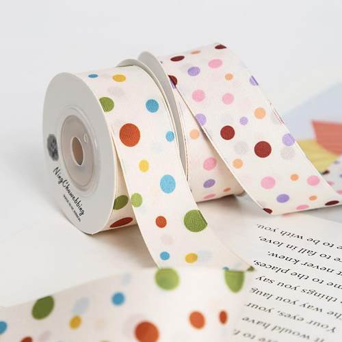 奶油波点丝带蝴蝶结布艺diy手工材料包礼品花束包装缎带纱带织带