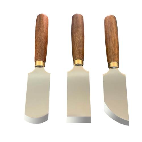 平口斜口圆口檀木皮革裁皮刀DIY切皮刀开料刀修边铲边皮雕削薄刀