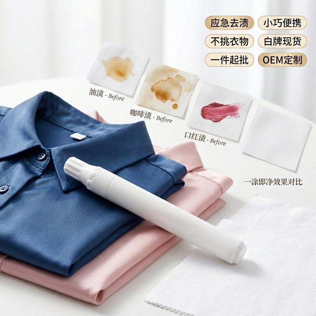 厂家现货衣物去渍笔即时去除衣服油污加工便携式清洁去污笔贴牌