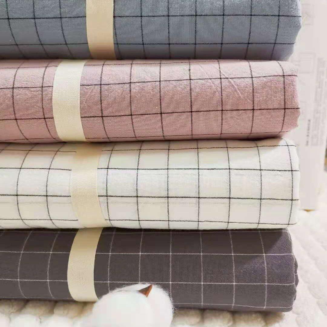 2.5米宽幅A类全棉色织水洗棉布 服装被套床四件套纯棉面料
