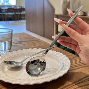 甜品勺家用吃饭小汤勺 加厚网红勺子304不锈钢高颜值吃饭勺韩式