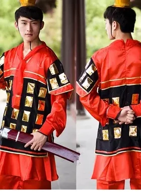 少儿古代士兵衣服男女孩学生古装侍卫兵服将军天兵天将演出服套装