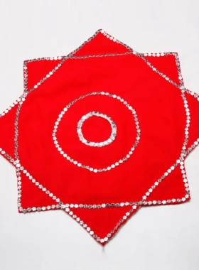 二人转梅花亮片秧歌手绢道具舞蹈用品秧歌广场舞手巾90095现货麻