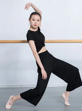 舞服装舞蹈阔腿裤女成人形体练功服夏宽松跳舞裤23990现货出口棉