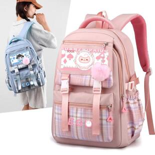 蛋仔派对ins书包女孩高颜值减负双肩包大容量小学生初中超轻背包