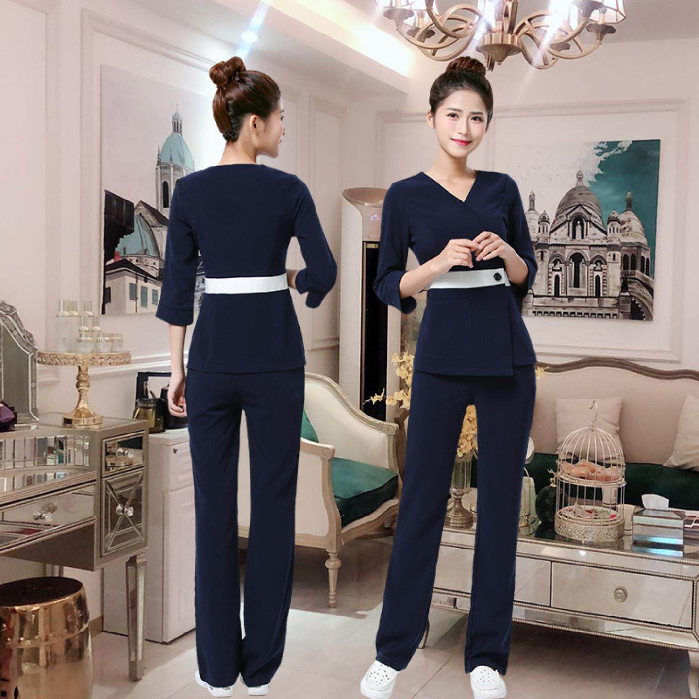 美容师工作服女春秋新款高端中袖