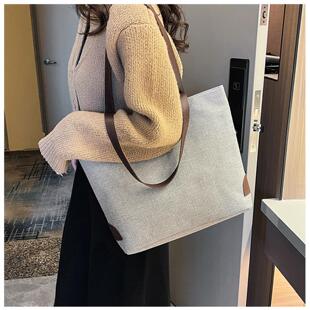 新款女包时尚潮流文艺棉麻布包包大容量单肩包百搭休闲帆布手提包