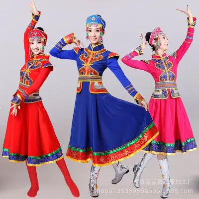 2018新款蒙古舞蹈演出服 女装内蒙古民族表演服 支持现货成年春季
