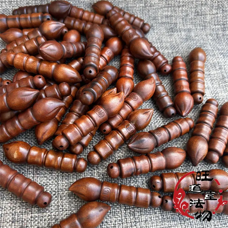 文昌枣木吊坠令牌浮雕道家法器随身把件老料文昌帝君配饰根雕雕刻