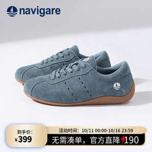 厚底休闲运动板鞋 春秋季 2025新款 Navigare意大利小帆船女士德训鞋
