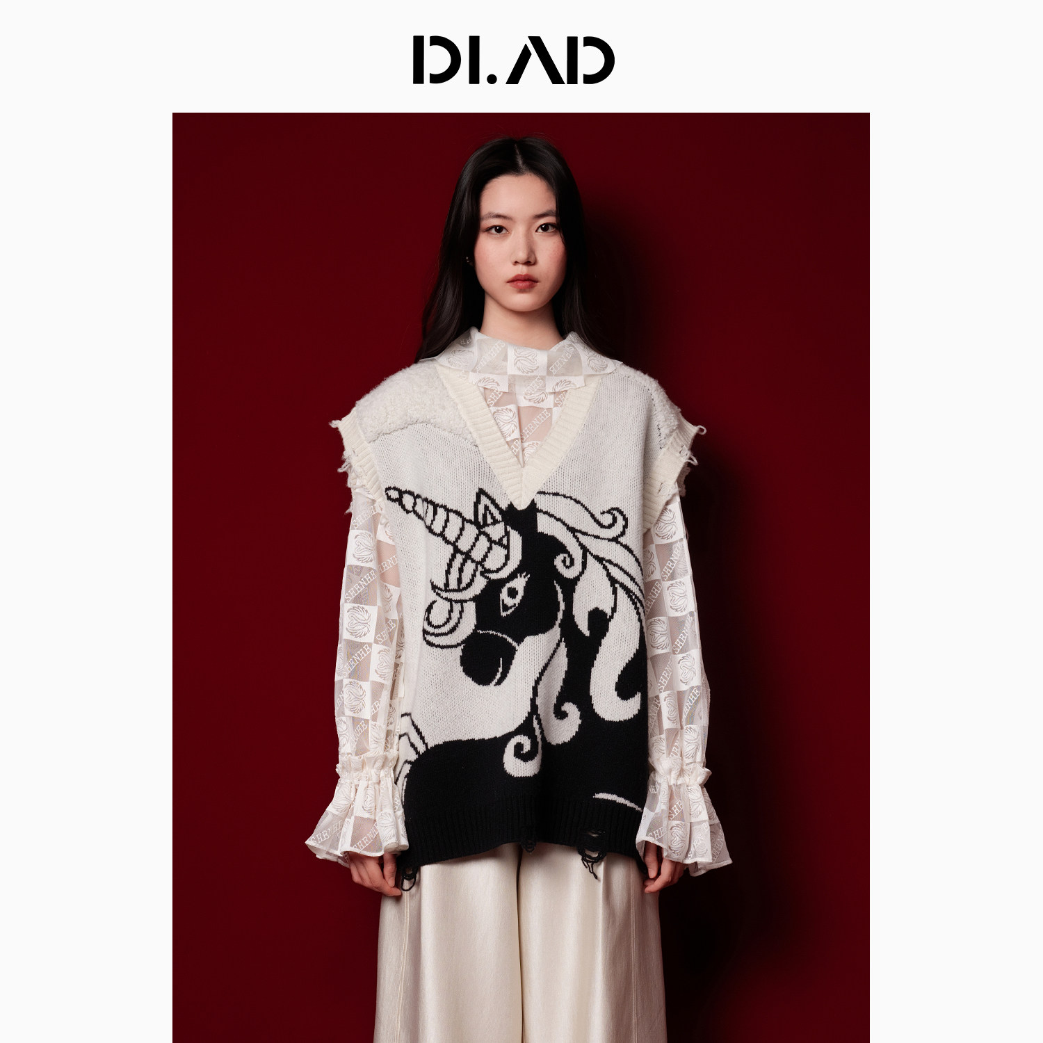 DI.AD2026新款胶囊系列马甲版型针织衫女士轻奢时尚毛绒上衣