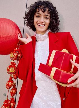 DI.AD 2025春新款率性设计感宽松廓形羊毛小西装外套女DA511032X0