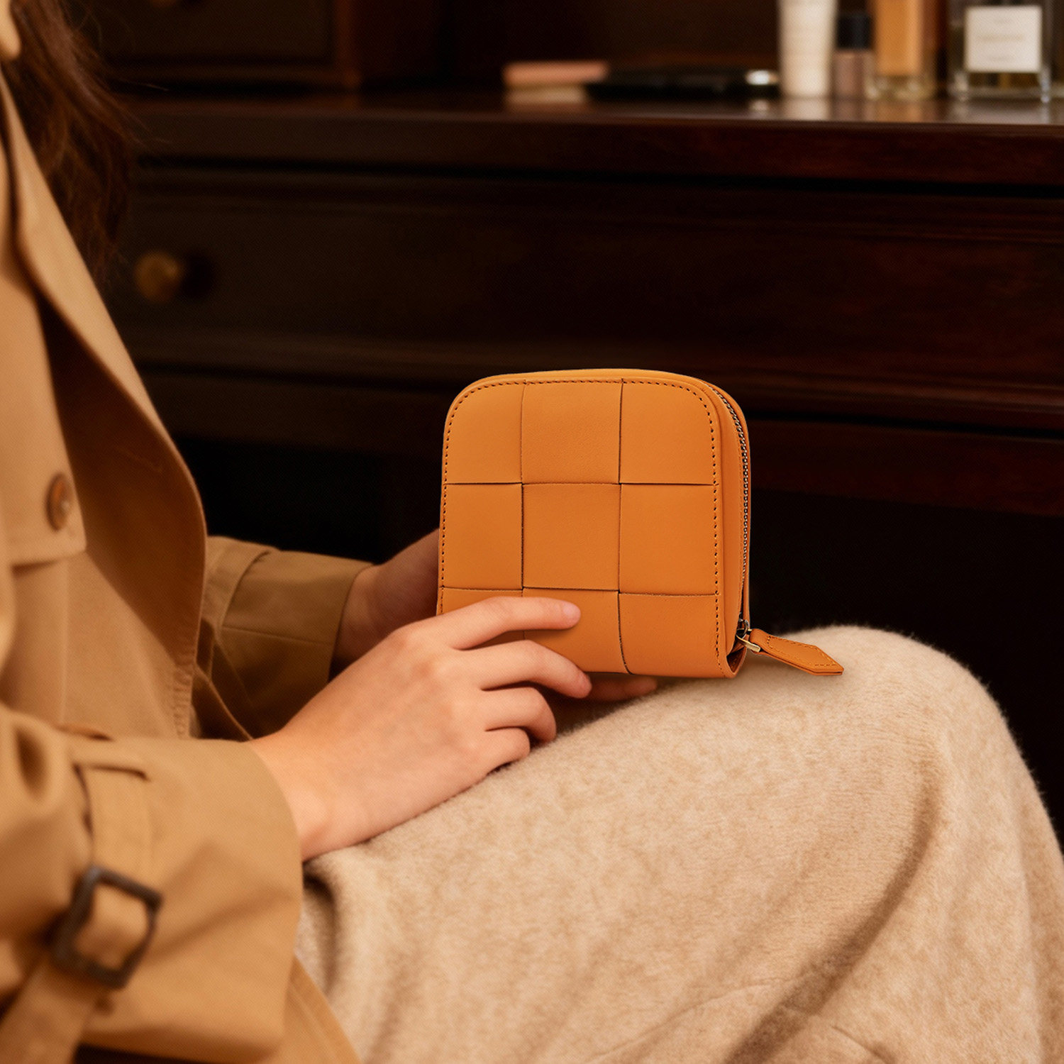 鹿师傅真皮手饰品首饰收纳包2025新款手工编织包便携随身首饰包,箱包皮具/热销女包/男包,通用款女包,淘宝优惠券,粉丝福利购,淘宝优惠卷