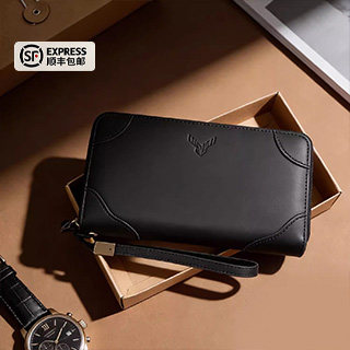 【新年礼物】头层牛皮真皮男士钱包长款高端大容量新款手拿包实用