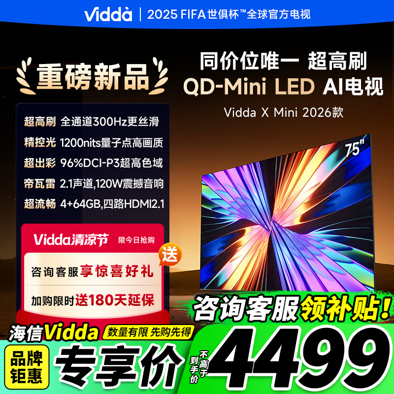 ViddaXMini26款75英寸液晶电视