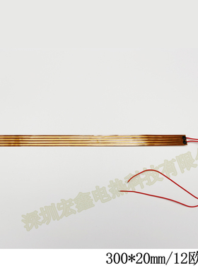 深圳宏鑫300*20电热膜12欧发热膜PI膜加热片聚酰亚胺发热片电热片