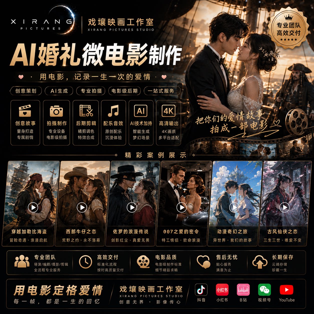 戏壤映画|AI婚礼微电影拍摄|婚礼短片策划|人生镜头片段|短片定制
