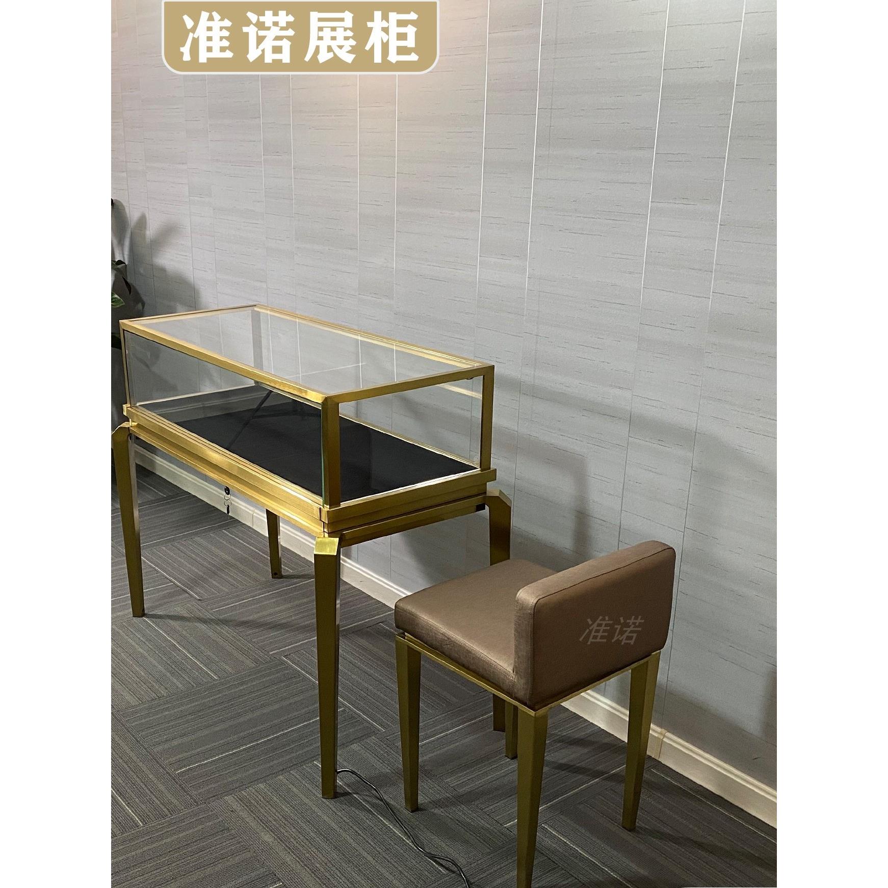 不锈钢珠宝陈列柜珠宝金，银，玉古董玻璃柜台豪华陈列柜储藏柜