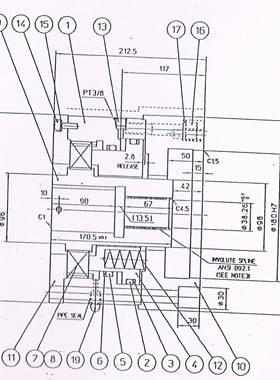 吊钩刹车油缸HNBD 805M-04-Tsuji N1-CHHS 3024.5起货马达A6V500