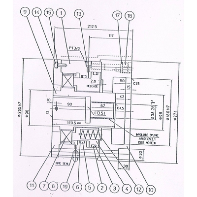 吊钩刹车油缸HNBD 805M-04-Tsuji N1-CHHS 3024.5起货马达A6V500