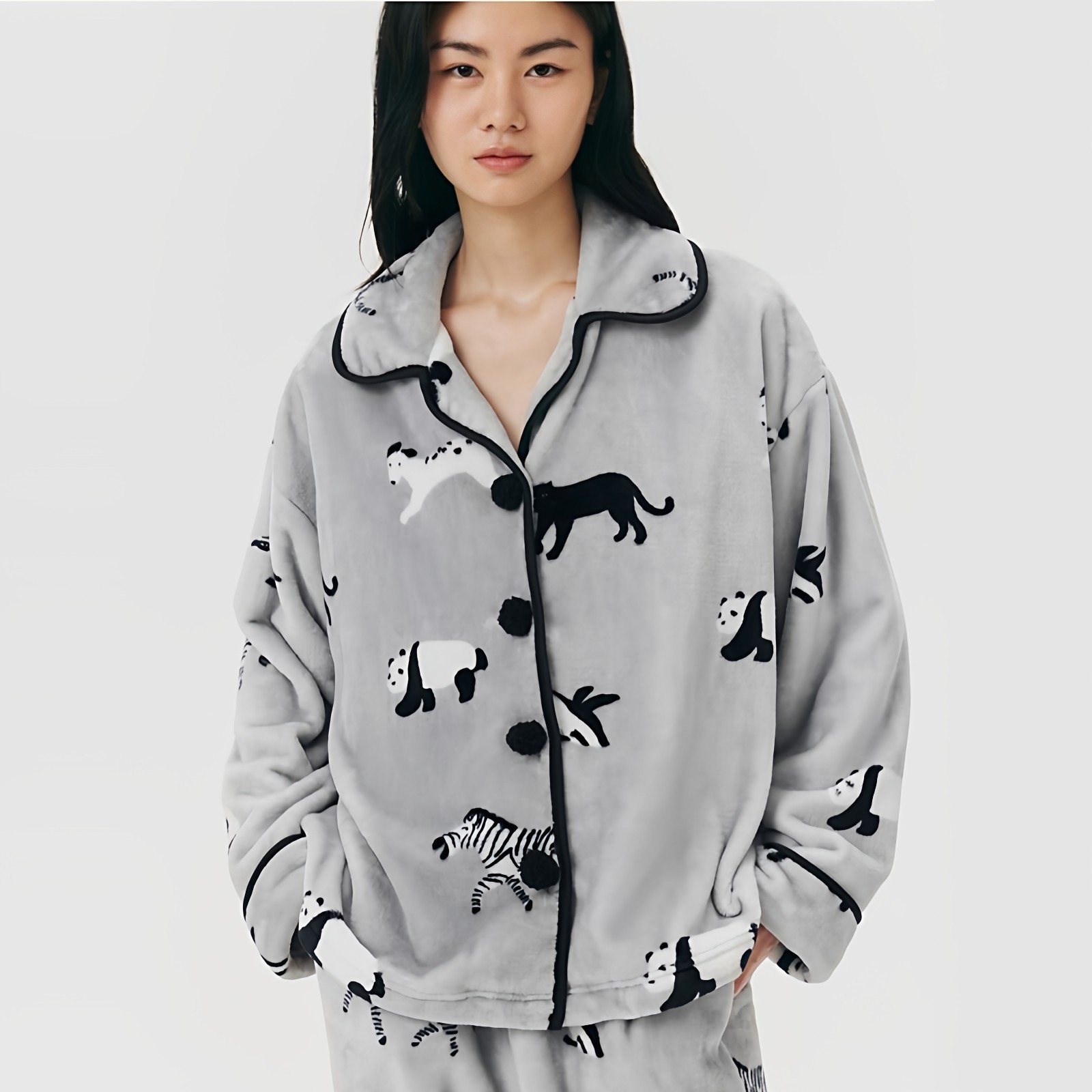 野兽P同款家居熊猫嘭嘭法兰绒家居服套装可外穿秋冬长袖情侣睡衣,女士内衣/男士内衣/家居服,睡衣/家居服套装,淘宝优惠券,粉丝福利购,淘宝优惠卷