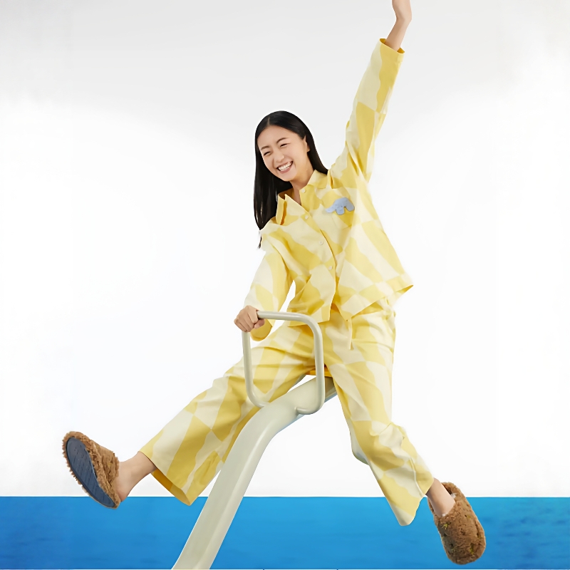 野兽P同款家居大象出走全棉磨毛家居服套装可外穿秋冬情侣睡衣