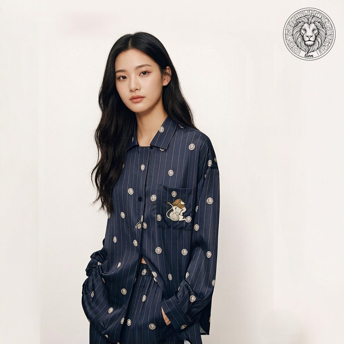 【龚俊同款】明星轻奢狮子星光缎睡衣/家居服套装