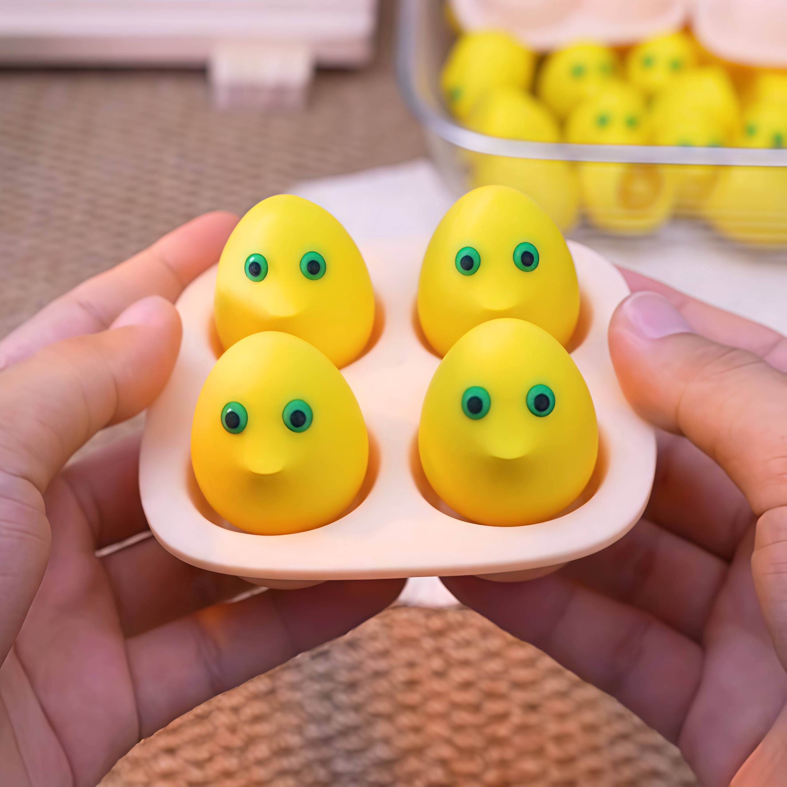 奶蛋按键四宫格托盘按压键帽抽象猎奇奶蛙玩具3d打印整蛊解压神器
