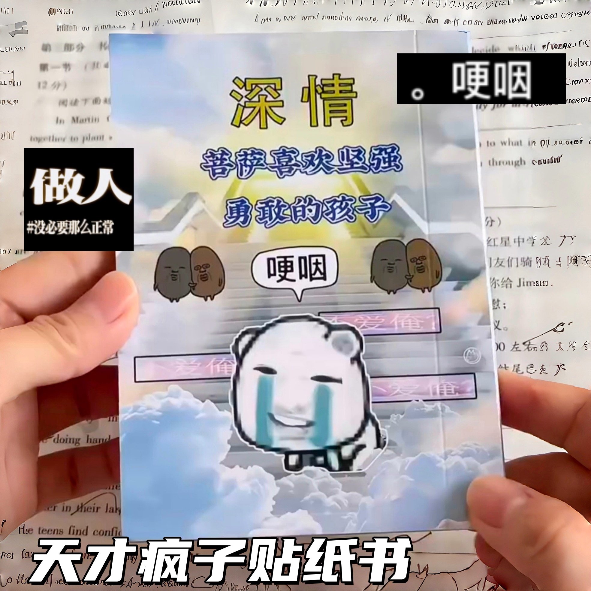抽象贴纸书网络热梗表情包贴画创意搞怪贴纸本恶搞整蛊素材装饰贴