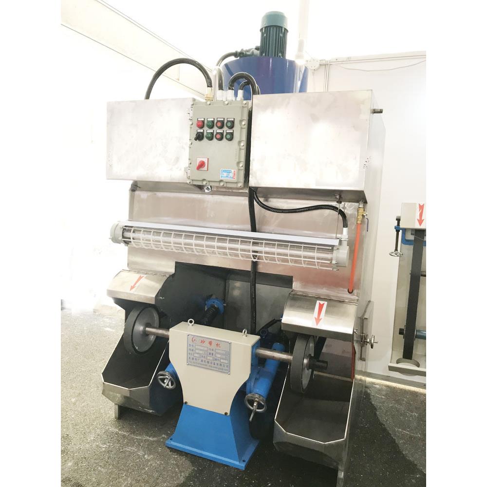 五金件抛光打磨除尘一体机2100*50喷淋去粉尘湿式双工位砂带机