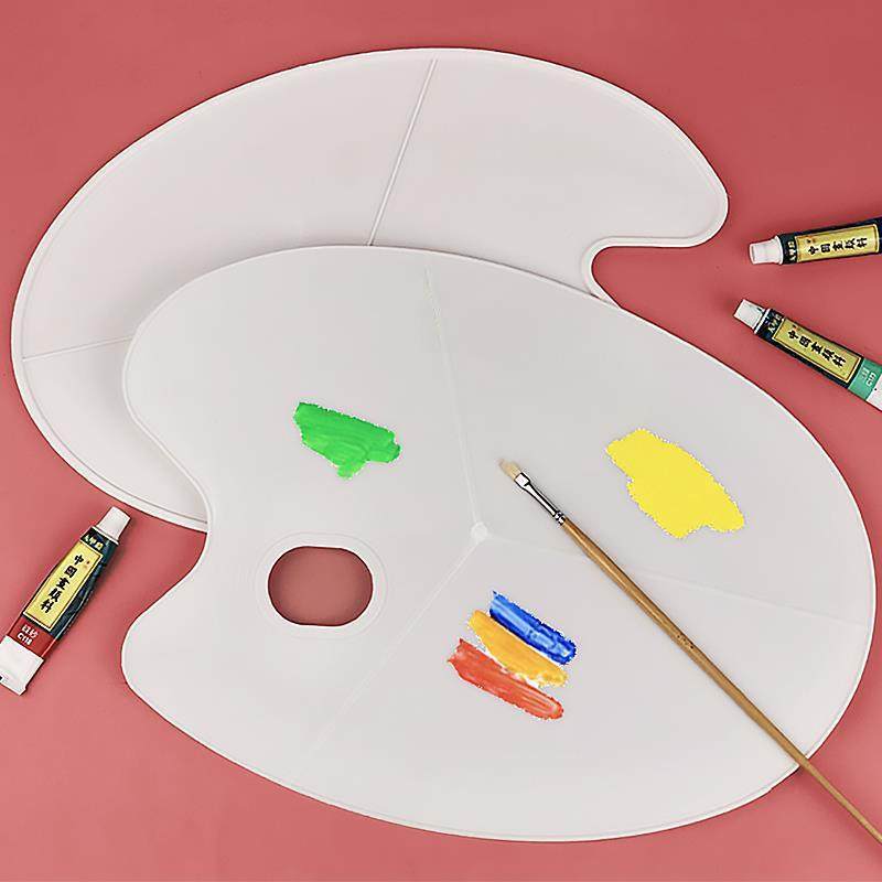 大号水粉三线调色板 学生涂鸦水彩丙烯调色椭圆形绘画调色盘