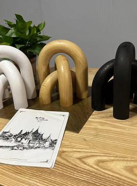 木制摆件拱门拱形装饰木质工艺品摆件几何艺术装饰咖啡馆桌面摆件