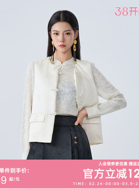 曼诺比菲商场同款冬季新中式国风盘扣圆领背心马甲MFAG141002