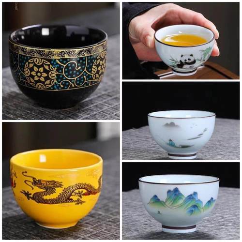 陶瓷小号容量60ml喝茶杯品茗杯子酒水主人专用个人杯客杯家用办公