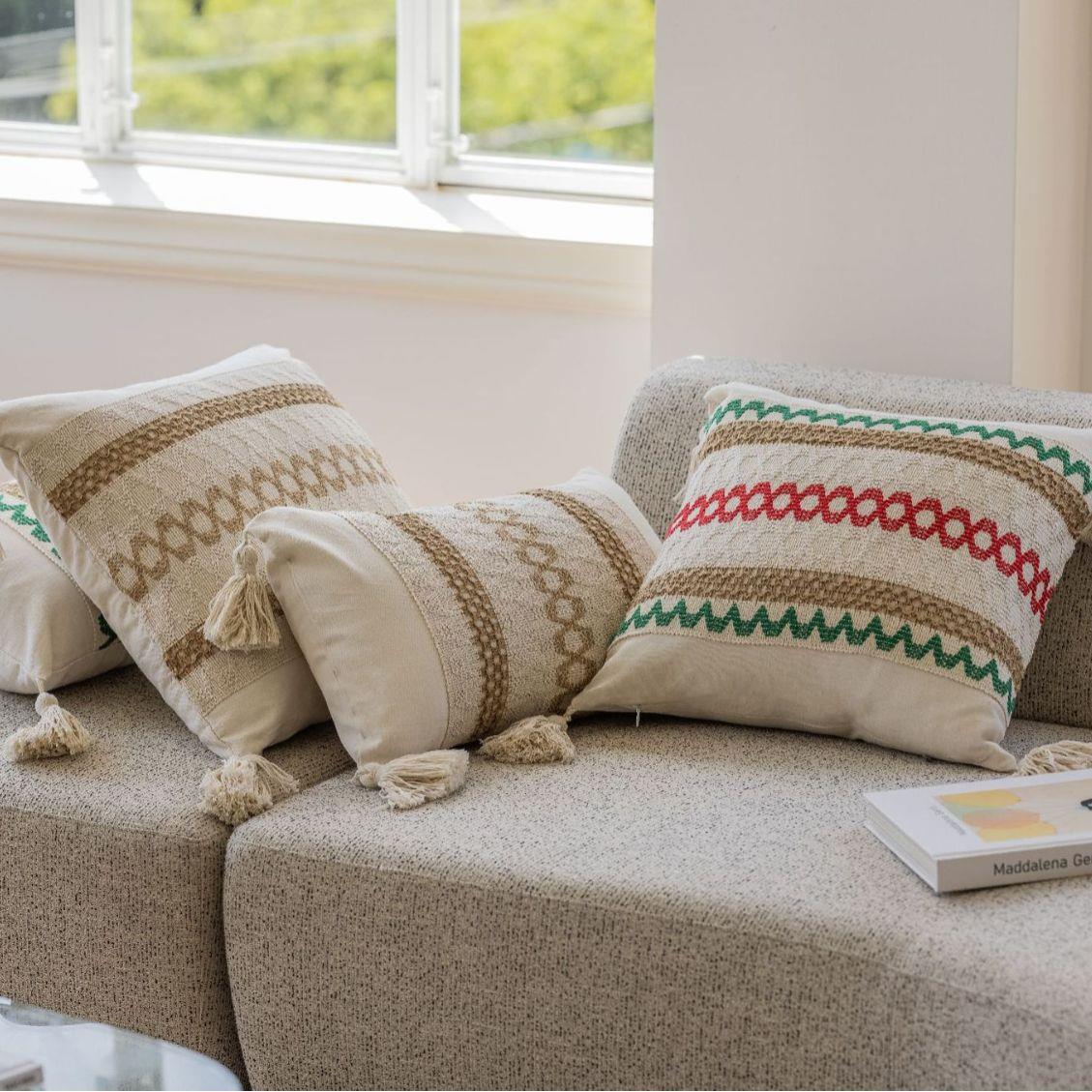 伊缦琪韵美式提花多色沙发抱枕床头靠垫客厅靠枕椅子汽车不含芯