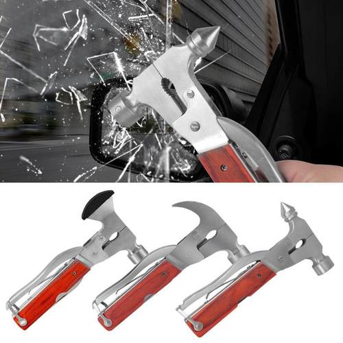 车用13合一多用处锥形锤 全钢实心13种功能车载安全锤 汽车锥形锤