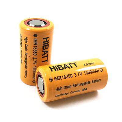 18350锂电池 IMR8350 3.7V 1300mAh 25C动力 尖平头充电锂电芯
