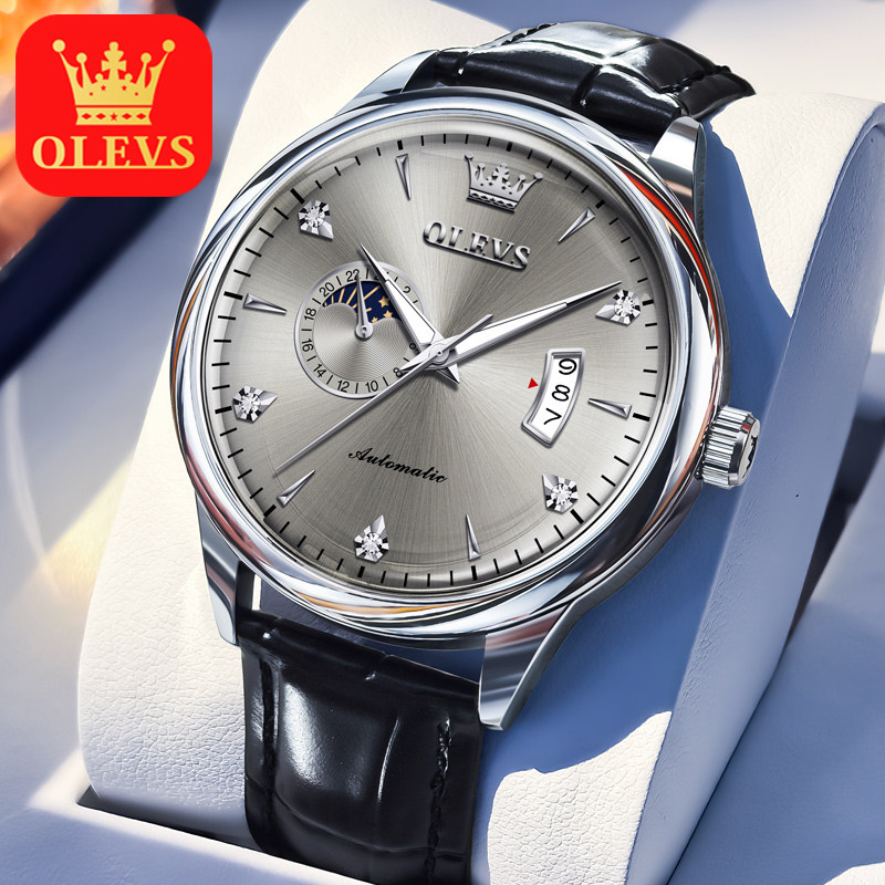 瑞士认证正品牌男士手表男款2026年全自动机械表月相男表皮带款名