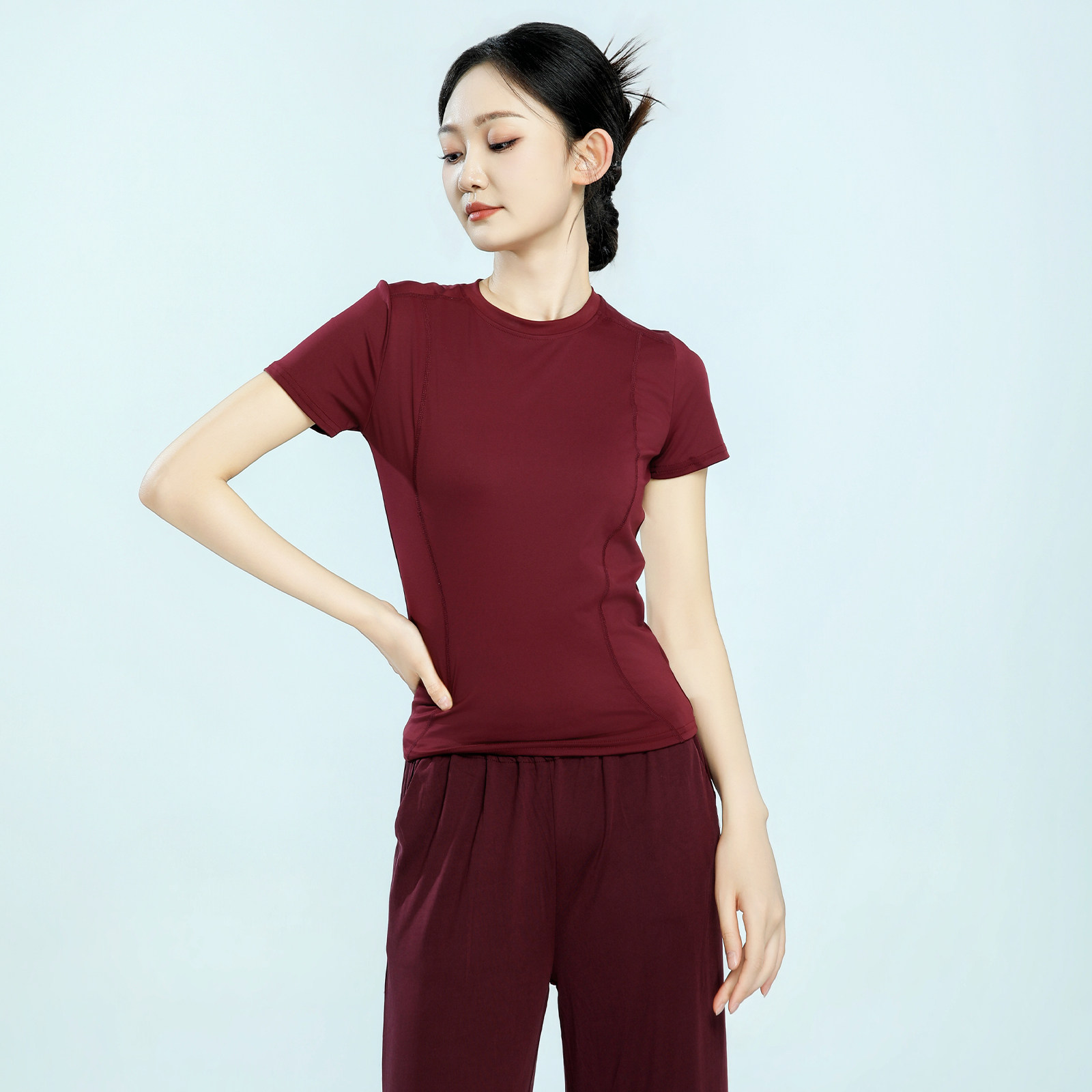 古典舞服夏季短袖女运动短袖图片