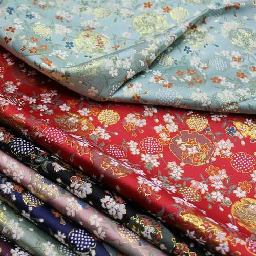 和服娃衣旗袍蒙古袍花边装饰手工丝绸布料织锦缎提花面料日韩面料