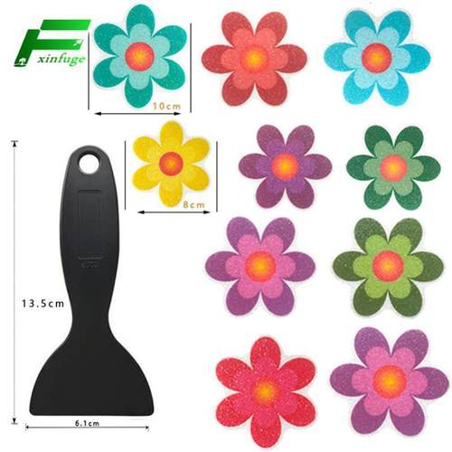 跨境现货 彩色10款花朵浴室浴缸防滑贴纸 卡通楼梯泳池台阶防滑贴