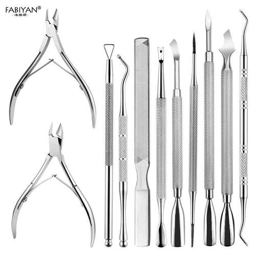 不锈钢死皮剪套装双头钢推卸甲刨剔甲器指甲锉死皮钳美甲工具套装