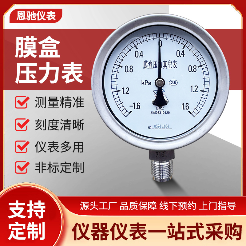 不锈钢压力表 Y-60/100/150BF不锈钢压力表 轴向带边不锈钢压力表