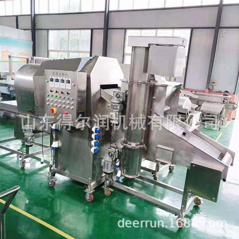 新型小酥肉滚筒上粉机 隧道式鸡块裹粉机 鳞片形状 配置除尘器,清洗/食品/商业设备,调味品加工设备,淘宝优惠券,粉丝福利购,淘宝优惠卷