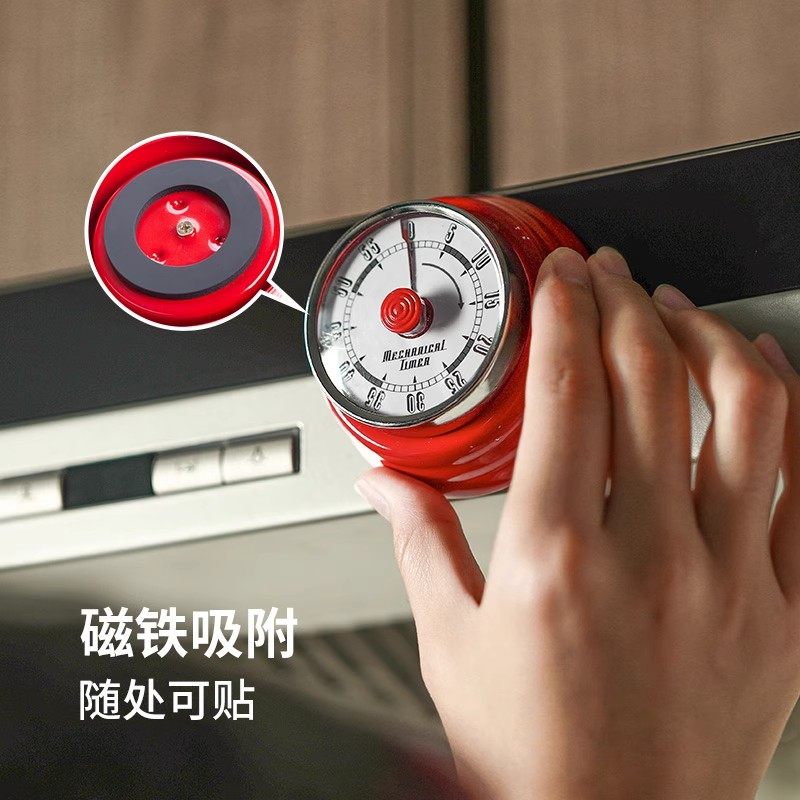 机械计时器可磁吸做饭时间管理学生学习提醒器闹钟厨房烹饪定时器
